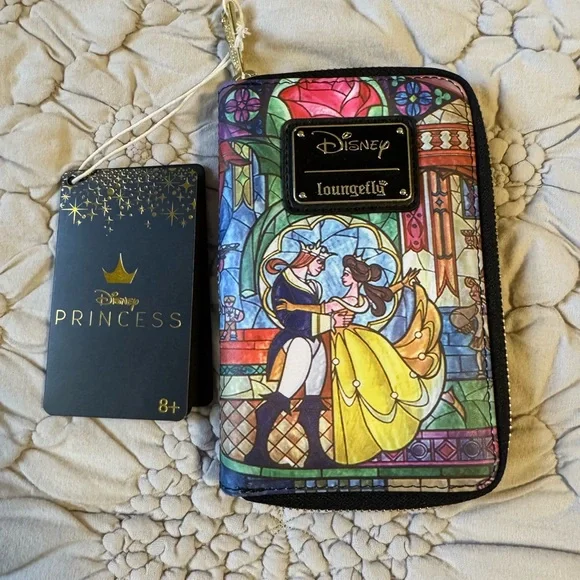 Loungefly Disney Beauty and the Beast Zip Around Wallet - Picture 1 of 4